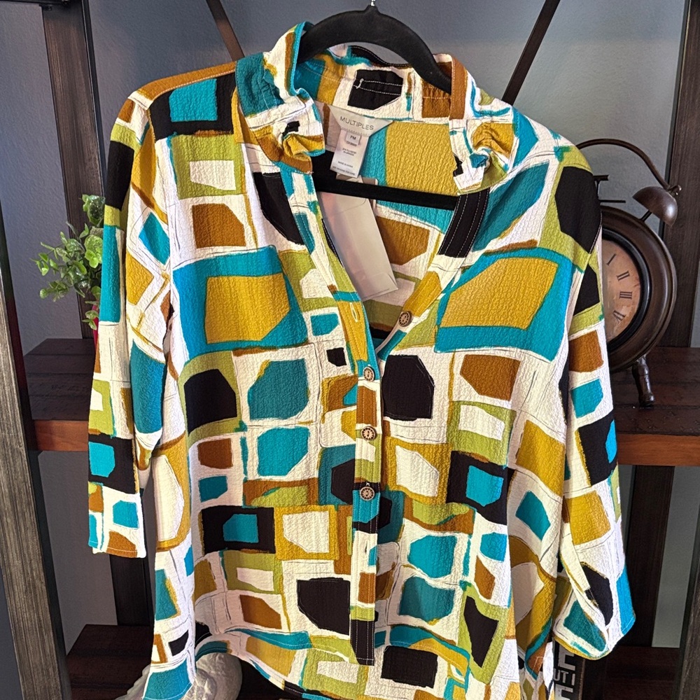 Multiples Geometric Print Top -  ptp 19